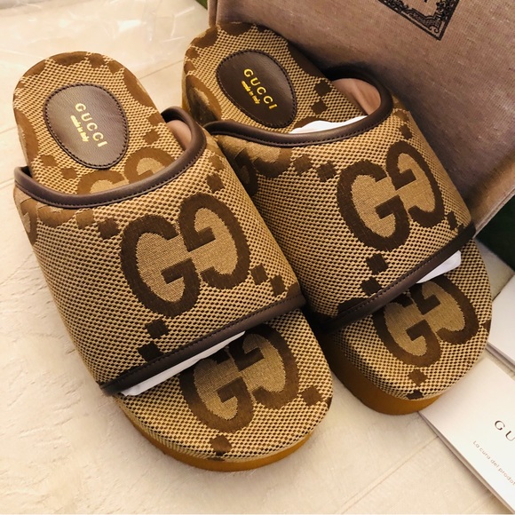 NIB 🔥Gucci HOTTEST PLATFORM STYLE WITH newest jumbo GG monogram size 37 - Picture 6 of 11